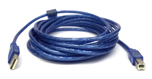 USB 2.0 AM to BM Cable Blue 5m